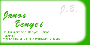 janos benyei business card