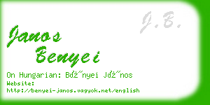 janos benyei business card